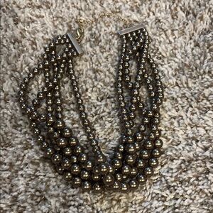 Lia Sophia Grey Pearl Cluster Necklace